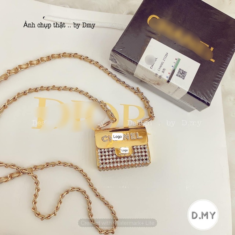 Túi mini Ngọc Trinh đính  đá - Hàng Siêu sang chảnh - full hộp( shop quay)
