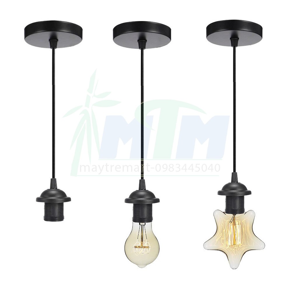 Dây đui đèn vành thả lồng đèn gỗ,đèn mây tre.