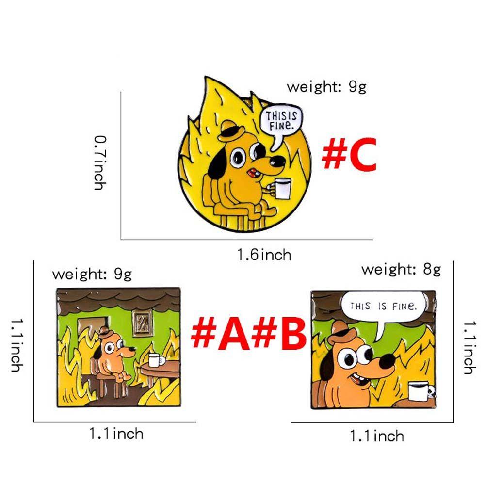 Mmluck Ghim Cài Áo Hình Nhân Vật AnimeTHIS IS FINE Vui Nhộn Cổ Điển