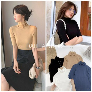 Áo borip tay lỡ cổ lọ - Thun co giãn ôm sát giữ nhiệt nữ HOT