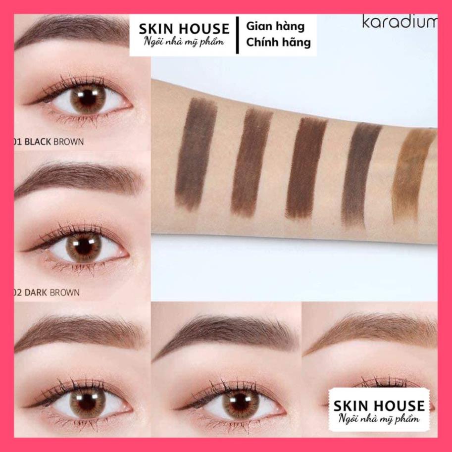 Chì Kẻ Mày Karadium Hàn Quốc 2 Đầu Flat Eyebrow Pencil 0.3g