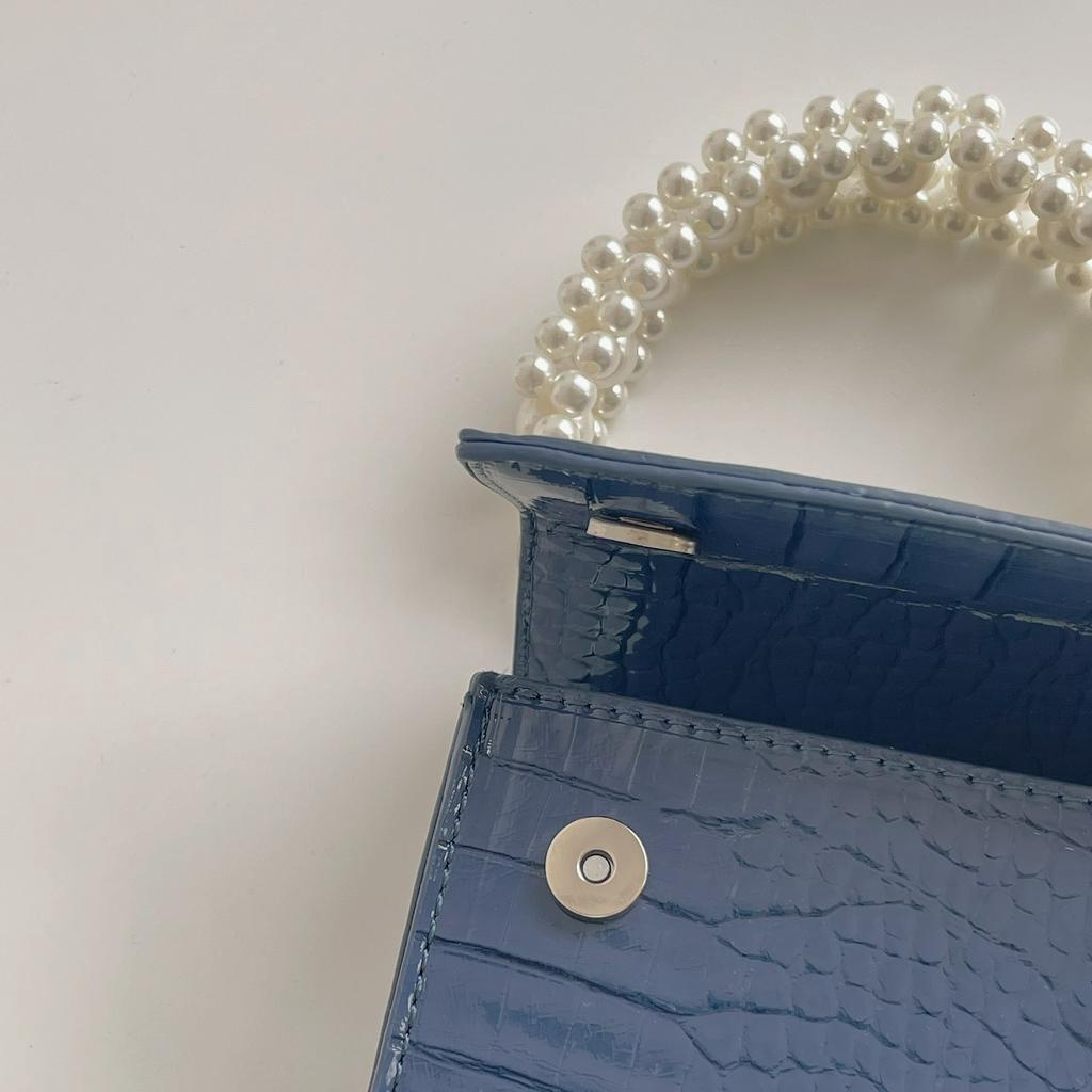 Túi xách mini đeo chéo vai tay cầm ngọc trai thời trang 2021 cho nữ