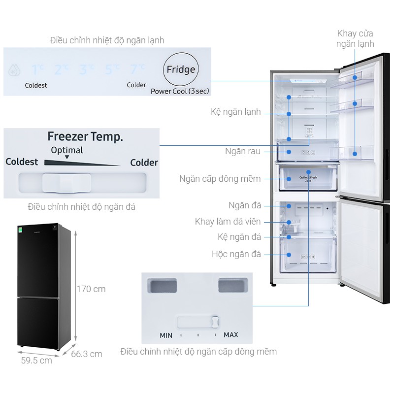 [Mã ELHA10 giảm 6% đơn 5TR] Tủ lạnh Samsung Inverter 310L RB30N4010BU/SV