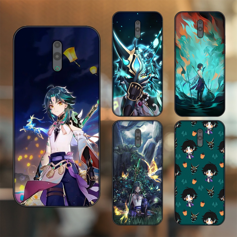 Ốp lưng Oppo Reno viền đen in hình Xiao Genshin Impact