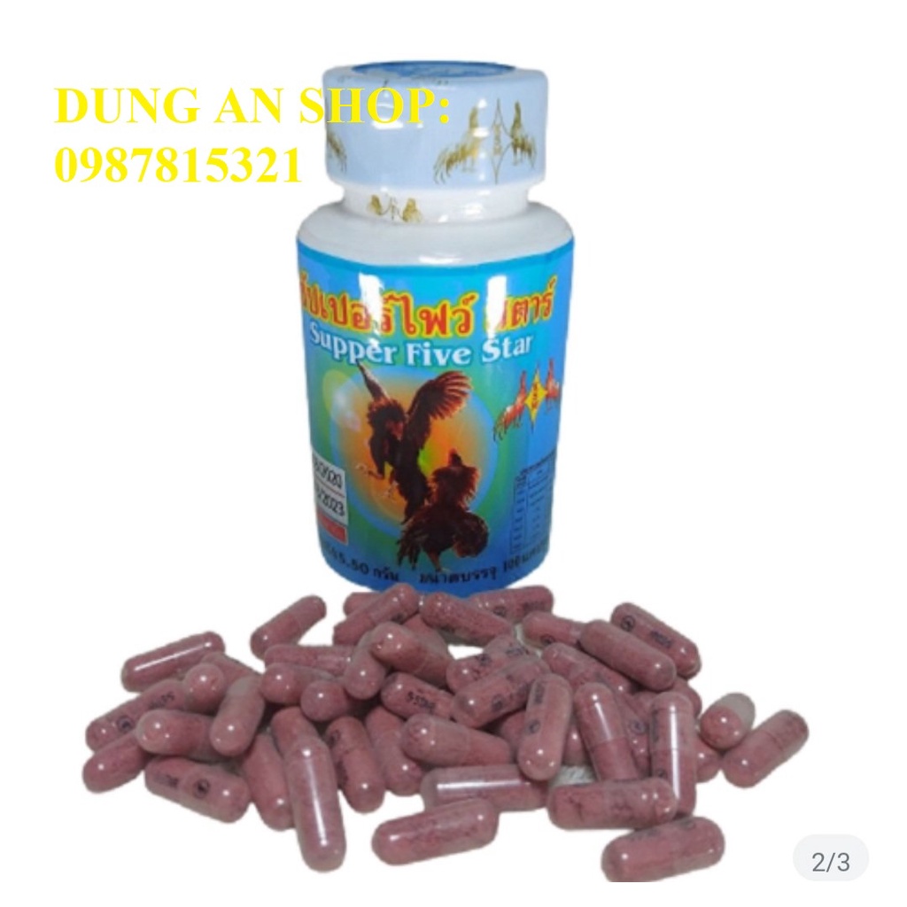 Super Five Star - Viên dành cho gà đá - bổ gân cứng xương - 1 hủ / 100 viên