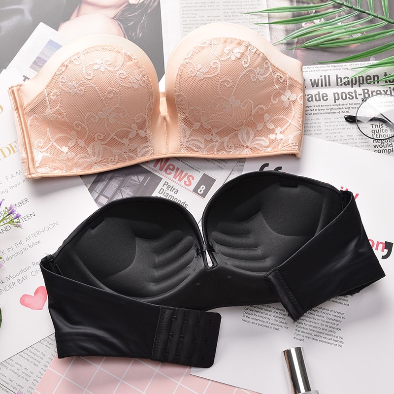 Áo lót không dây chống tụt màu đen