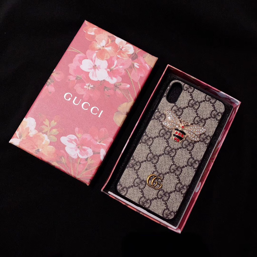 [with retail box] Stock iphone 12 11 PRO XSMAX XR XS 7 8 PLUS Gucci Classic Bee Fashion Tide brand mobile phone case