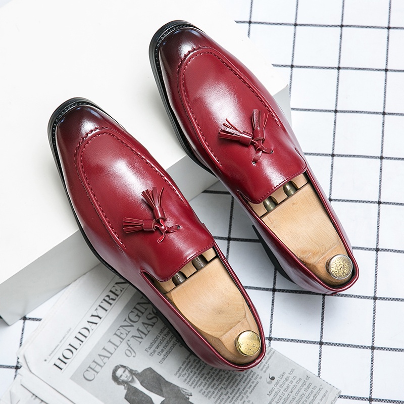 Giày Da Oxford Màu Đỏ Cao Size 46/45 47 Phong Cách Anh Quốc Thời Trang Công Sở Cho Nam