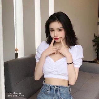 Áo crt cổ tim tay bồng và áo trễ vai - T
