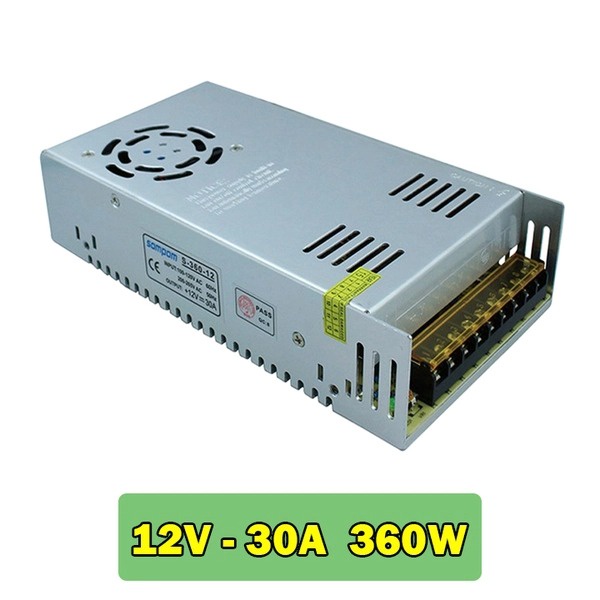 Nguồn Tổ Ong Trong Nhà 12V 30A Có Quạt - Công Suất Thực 360W