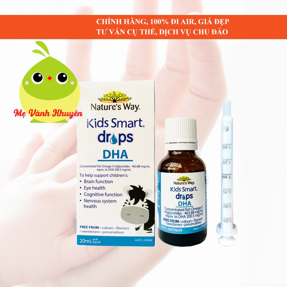 DHA giọt Nature’s Way Kids Smart DHA Drops, Úc (20ml)