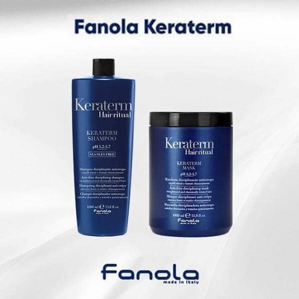 CHÍNH HÃNG] Bộ Dầu Gội + Kem Ủ Chống Rối, Suôn Mượt Fanola Keraterm Italy 2x1000ml