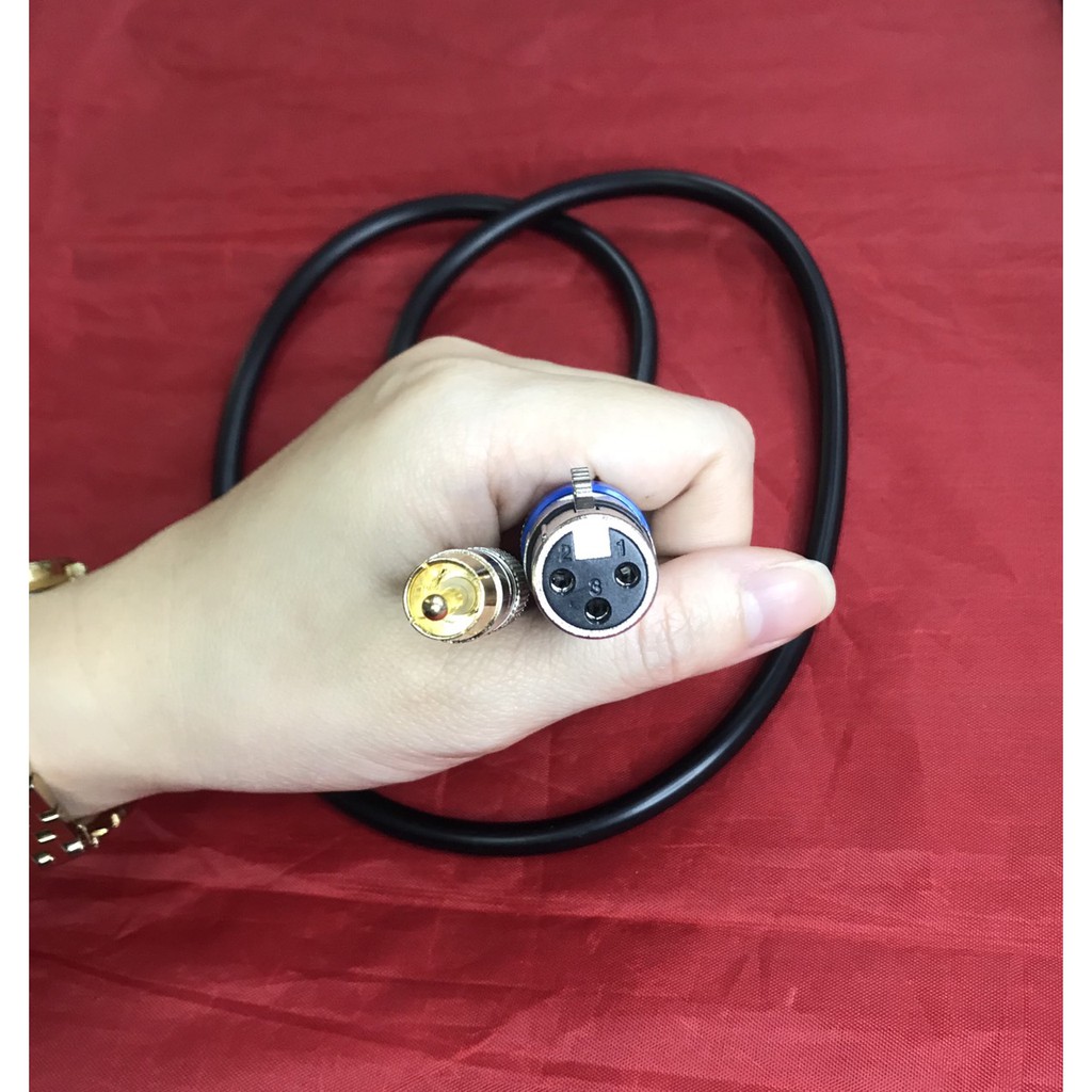 Dây Jack cannon cái ra AV lõi đồng dài 0,8m. canon âm ra hoa sen, kết nối vang với amly...  KIWI