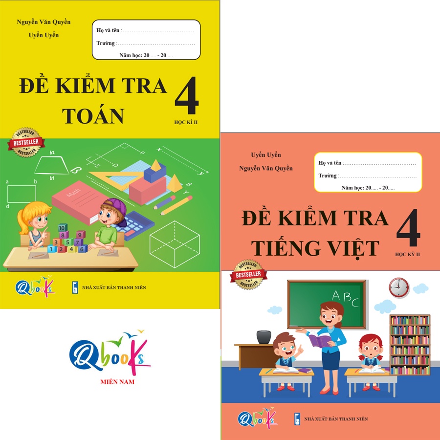 Sách - Combo Đề Kiểm Tra Toán và Tiếng Việt 4 - Học Kì 2 (2 cuốn)