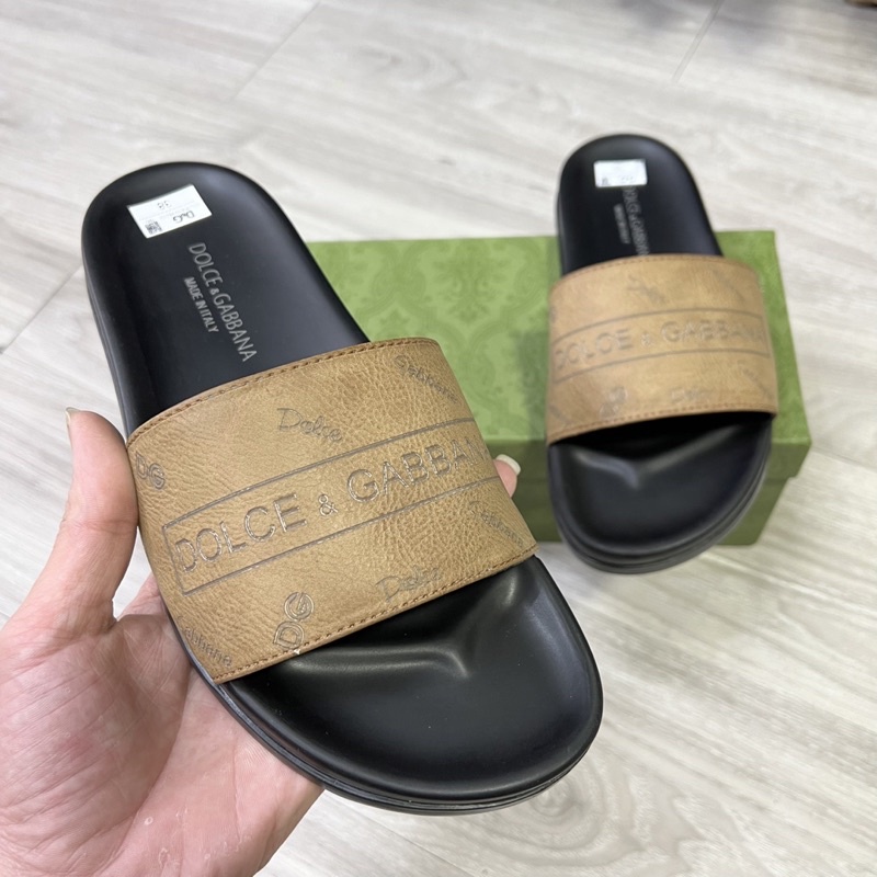 Dép lê nam Dolce quai da đế cếp sịn 1128, dép quai ngang nam thời trang mẫu mới