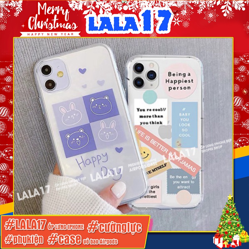 Ốp lưng iphone trong suốt chống ố Happy day đẹp ip/6/6plus/6s/6splus/7/7plus/8/8plus/x/xr/xs/11/12/pro/max/plus/promax