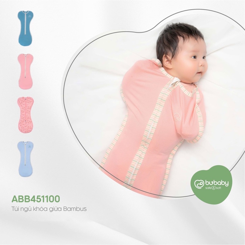 Khăn quấn, nhộng chũn, túi ngủ, kén ủ kéo khóa Bu Baby dành cho bé sơ sinh mềm mại cao cấp