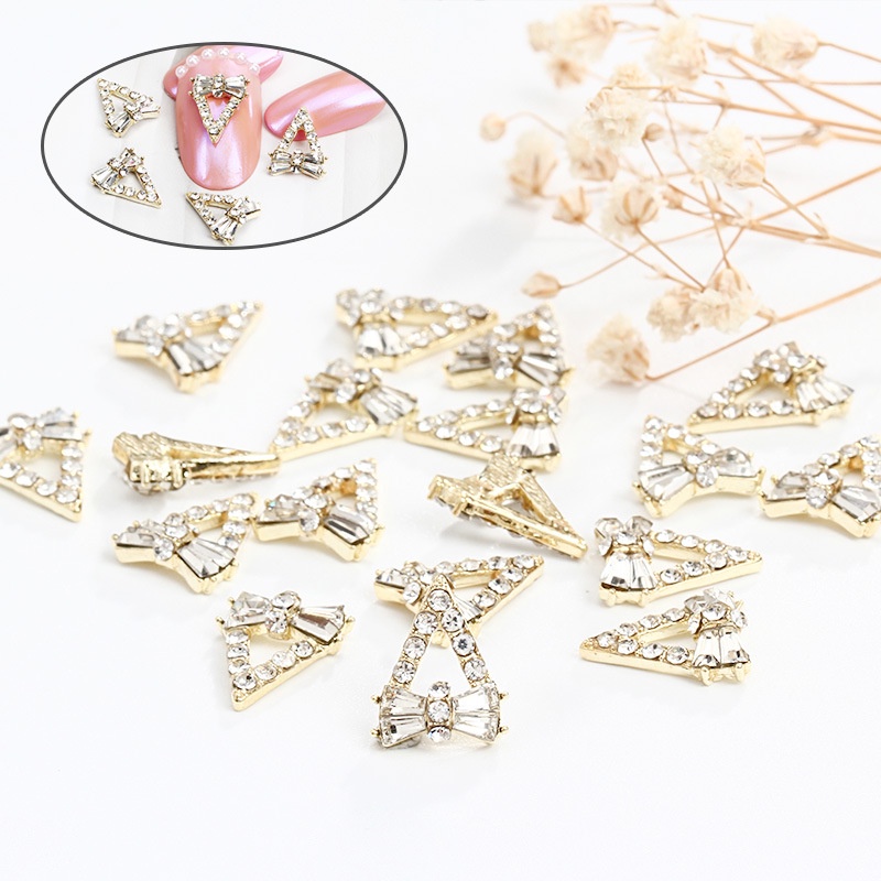 Phụ Kiện Đính Trang Trí Móng Tay Hình Nơ Bằng Hợp Kim Phong Cách Nhật Bản DIY