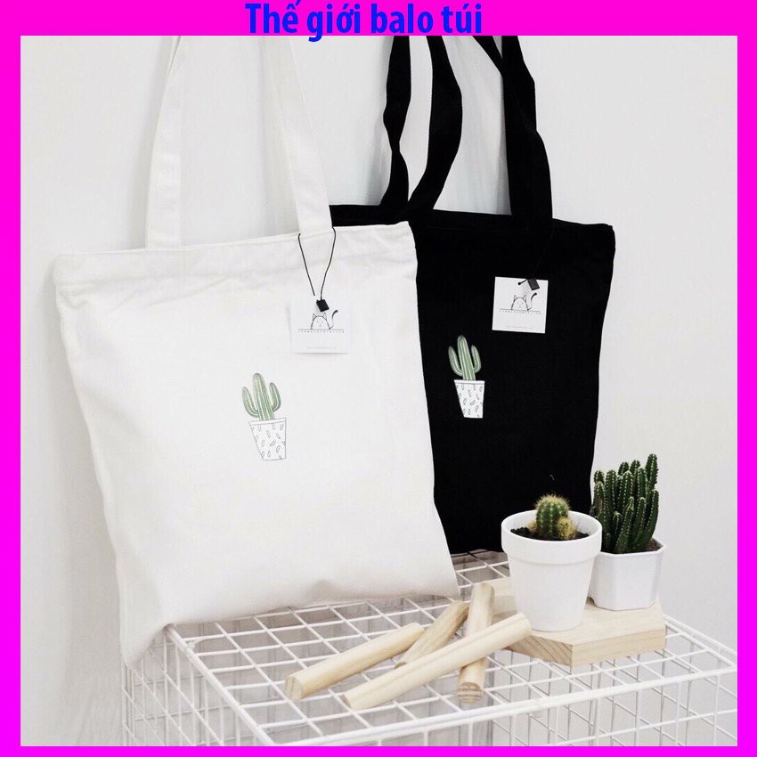 Túi tote Vải canvas XƯƠNG RỒNG mềm Đẹp Cực Hot có khóa miệng