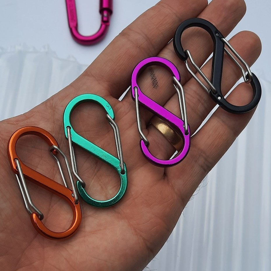 Móc Khoá S 2 Đầu Nhôm Thông Minh SIêu Nhẹ - Khoá Chắc CHắn