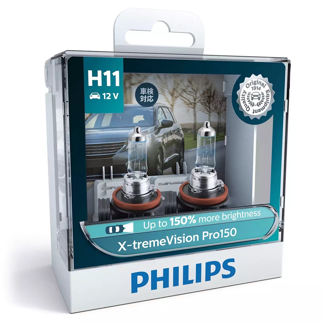 Đèn Ôtô Philips X-treme Vision Pro150 chân H4 - H7 - HB3 - HB4 - H11  Tăng sáng 150%