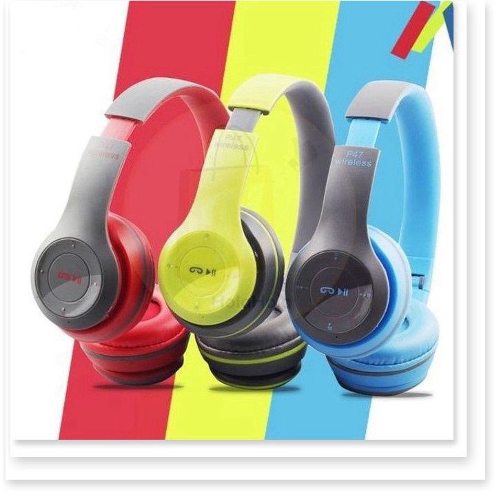 Tai nghe chụp tai cao cấp có khe thẻ nhớ Bluetooth P47 ( đen) | BigBuy360 - bigbuy360.vn