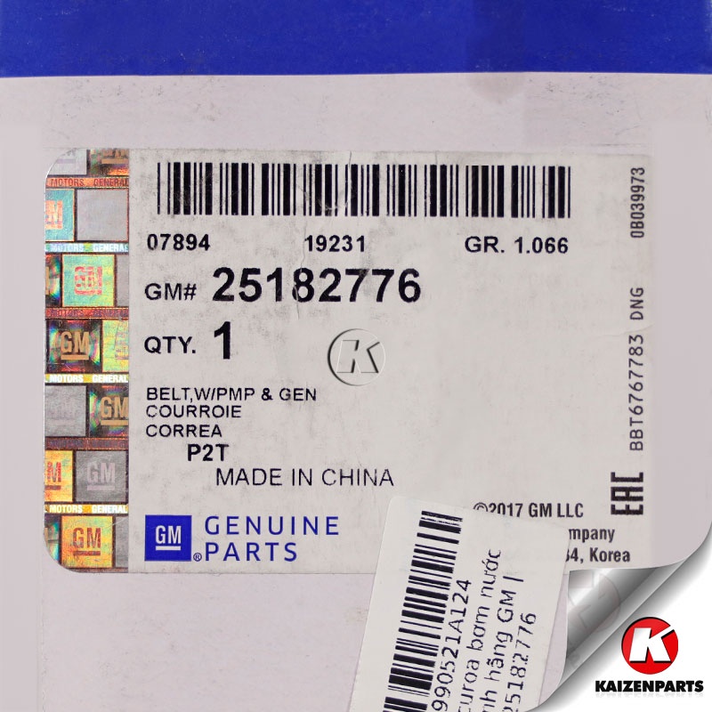 "Dây curoa lốc lạnh, lốc điều hòa, dây curoa bơm nước matiz 4, chevrolet spark 2012-2018" 25182776 25182778