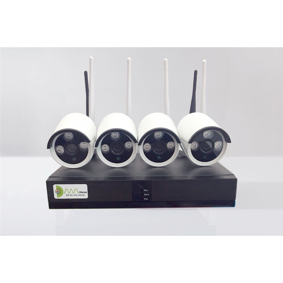 Bộ Camera KIWIVISION NVR4200 Wifi NVR Kit 4 Mắt Camera 2.0M Full HD 1080P + ổ cứng 500G và đầy đủ phụ kiện lắp đặt .