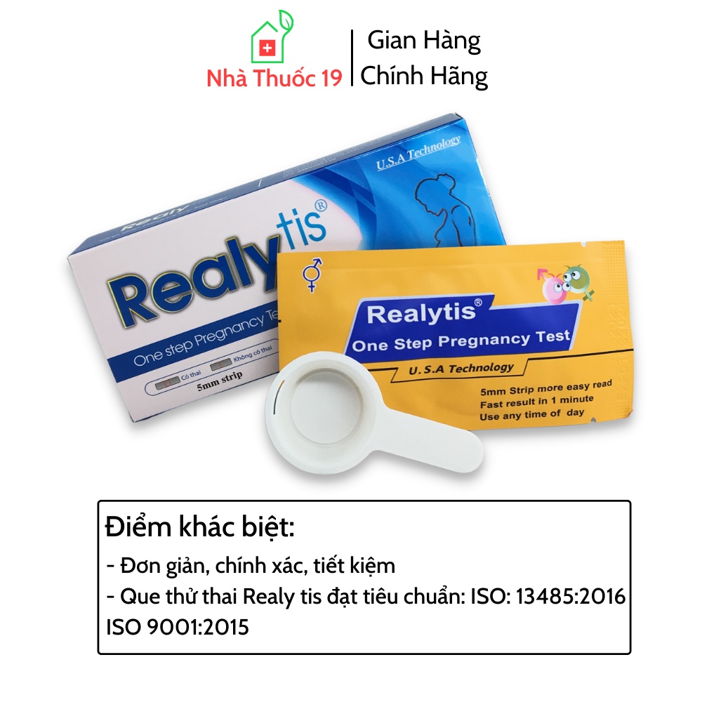 [Che Tên] Que thử thai Realy tis, Que thử thai giúp phát hiện có thai sớm cho kết quả Nhanh - Chính xác - Tiện lợi