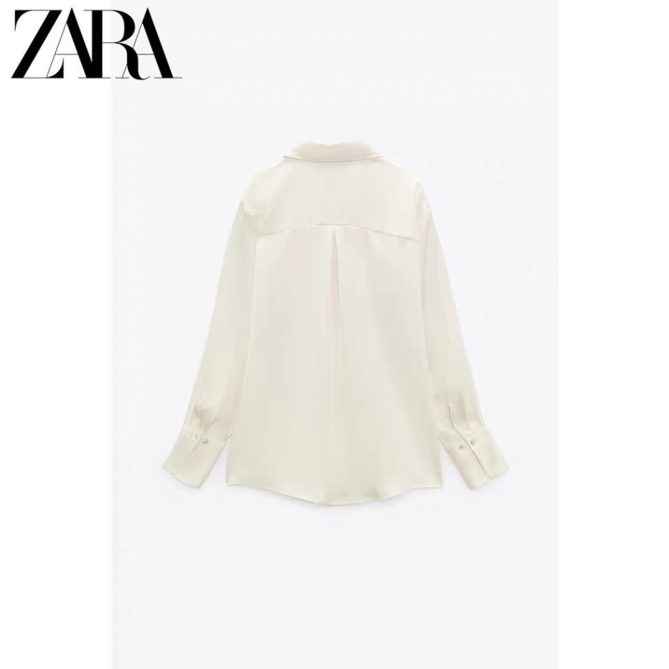 Made in Morocco - Áo Sơ Zara Mi Vải Lụa Satin Kiểu Cổ Điển Thời Trang Mùa Xuân AT2SMG40N10