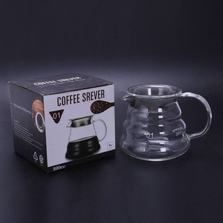 V60 Pour Over Glass Range Coffee Server Carafe Drip Coffee Pot Coffee Kettle Brewer Barista Percolator Clear