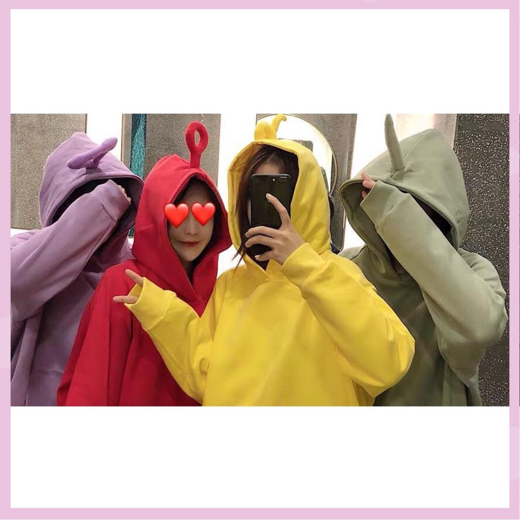 Áo hoodie nhóm teletubby