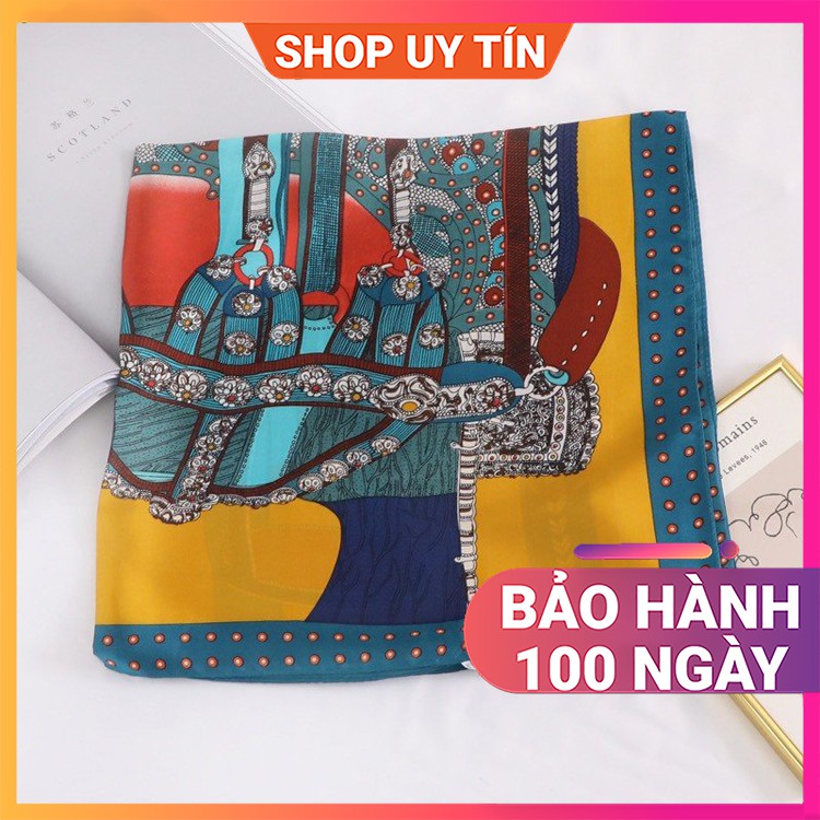 Khăn Lụa Vuông Quàng Cổ Nữ Đẹp - Turban Bandana Quấn Làm Áo BLACKPINK Họa Tiết Chấm Bi Vintage Phong Cách Hàn Quốc