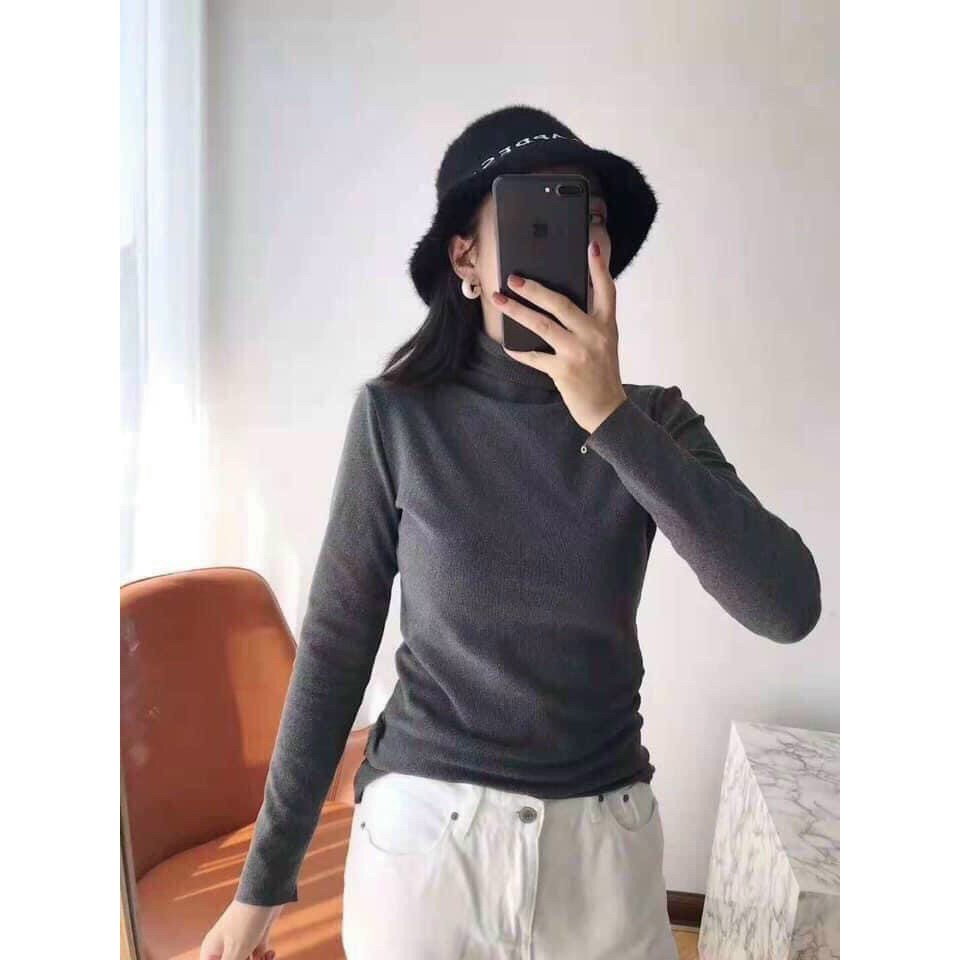 Áo Giữ Nhiệt Nữ FREESHIP Áo Len Giữ Nhiệt Cổ 3 Phân MOTIE Co Dãn Tốt Hàng Đẹp, Túi Zip Vàng Hot Hit