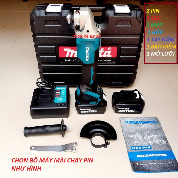 Máy mài không than 118v dùng pin makita