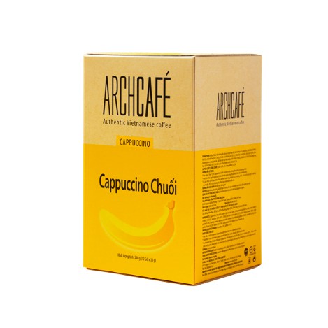 [Mã LT50 giảm 50K đơn 150K] Cà phê Cappuccino Chuối - Cafe hoà tan Archcafé (hộp 12 gói x 20g)
