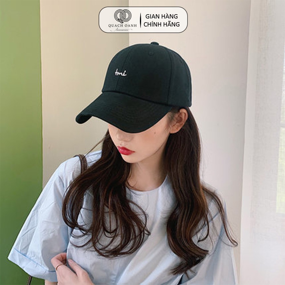 Mũ lưỡi trai QO ACCESSORIES kiểu dáng basic thêu chữ nam nữ MU66