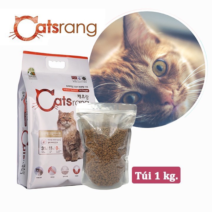 1kg Cat srang túi zip thức ăn cho mèo nhập khẩu Hàn Quốc