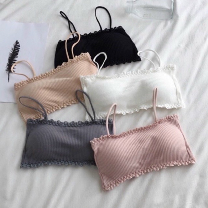 ÁO len tămBRA Sarah Lingerie CUP NGANG CÓ MÓC GÀI SAU LƯNG chất vải tăm tre