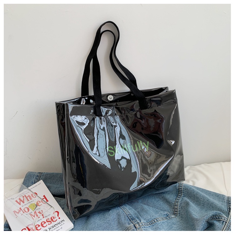 Túi Tote Vải Canvas Nữ Chống Nước Có Khóa Bấm Họa Tiết Basic Đeo Chéo Xách Tay Kẹp Nách Đi Học Làm Chơi Phong Cách Hàn
