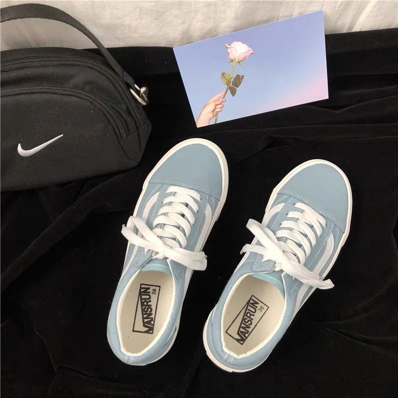 GIÀY NAM NỮ MÀU XANH BABY CHẤT VẢI CANVAS