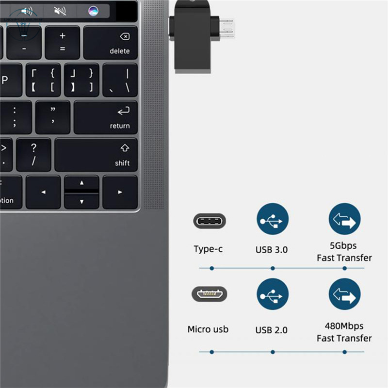 Cáp Chuyển Đổi Usb Type C 2 Trong 1 Cho Điện Thoại / Máy Tính Bảng | BigBuy360 - bigbuy360.vn