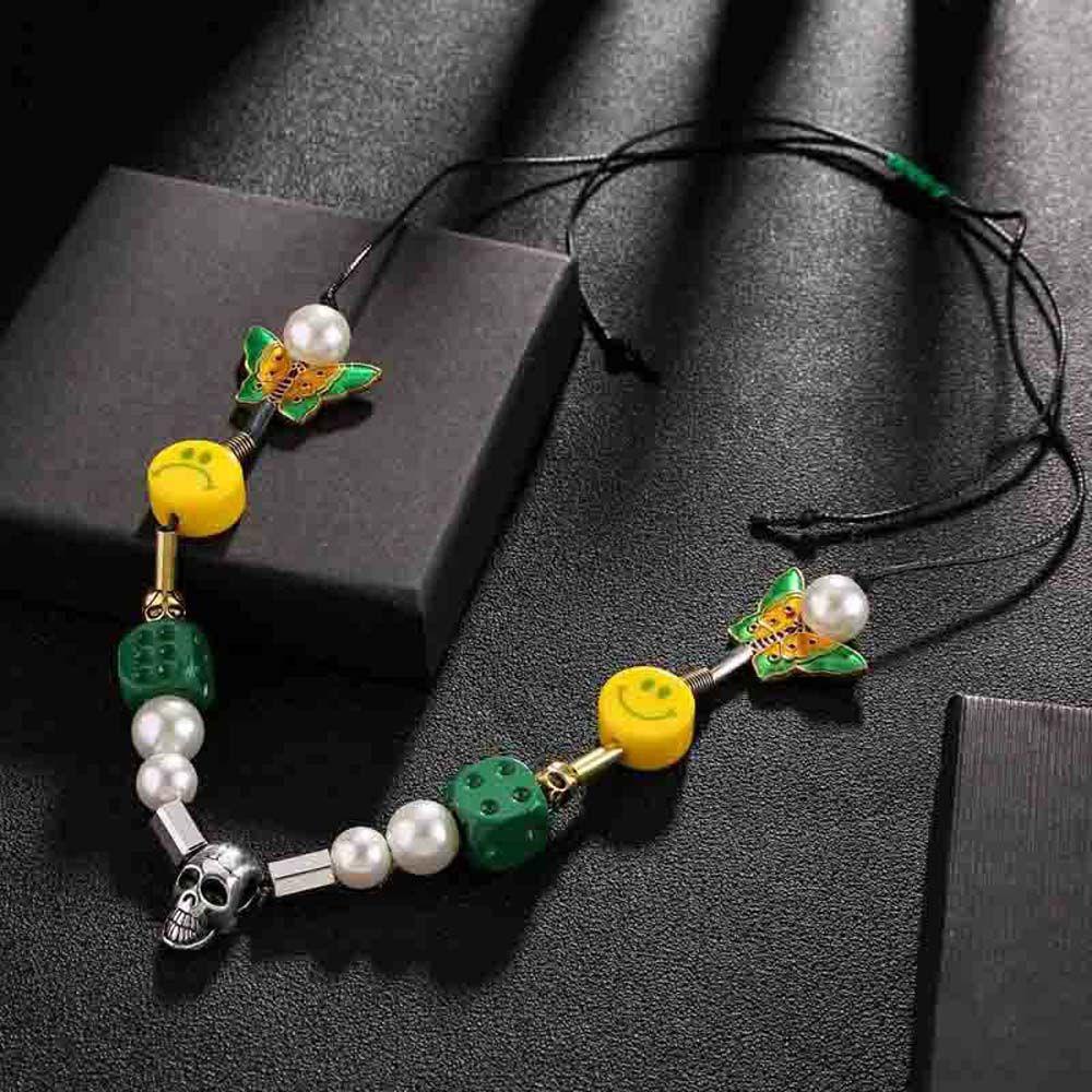 LILYES Vòng cổ Mặt Đầu Lâu Phong Cách Hàn Quốc