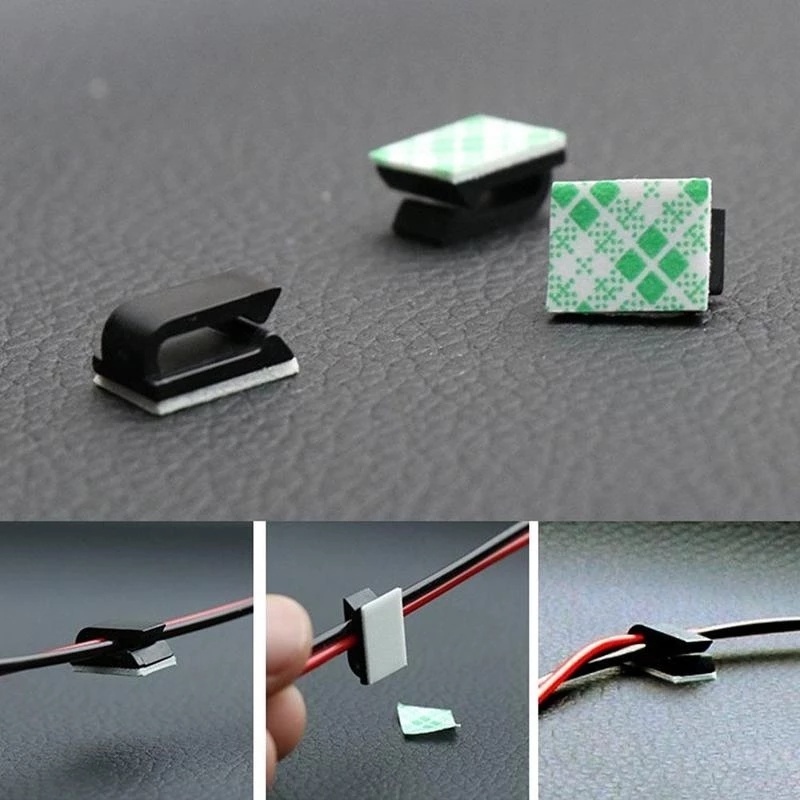 Set 10 Kẹp Cố Định Dây Cáp Không Đục Lỗ Tự Dính Sắp Xếp Gọn Gàng Đa Ứng Dụng Cho Nhà Ở/Văn Phòng/Xe Hơi
