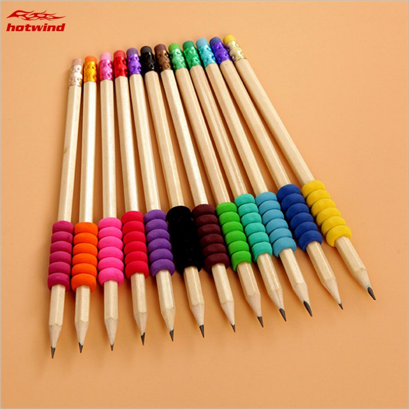 Set 10 dụng cụ bọc đầu bút chì hỗ trợ cầm tay khi viết nhiều màu sắc tiện dụng