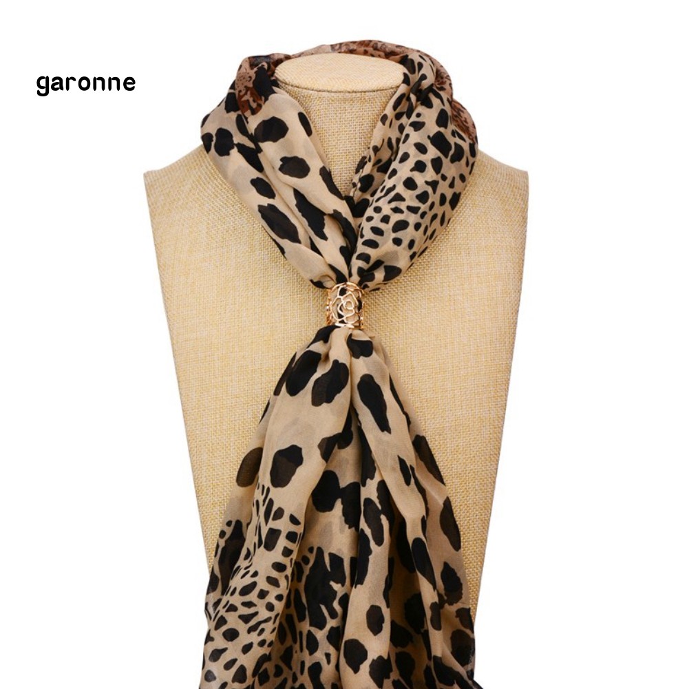 GA_Fashion Women Openwork Carved Rose Pattern Scarf Ring Buckle Shawl Clip Jewelry