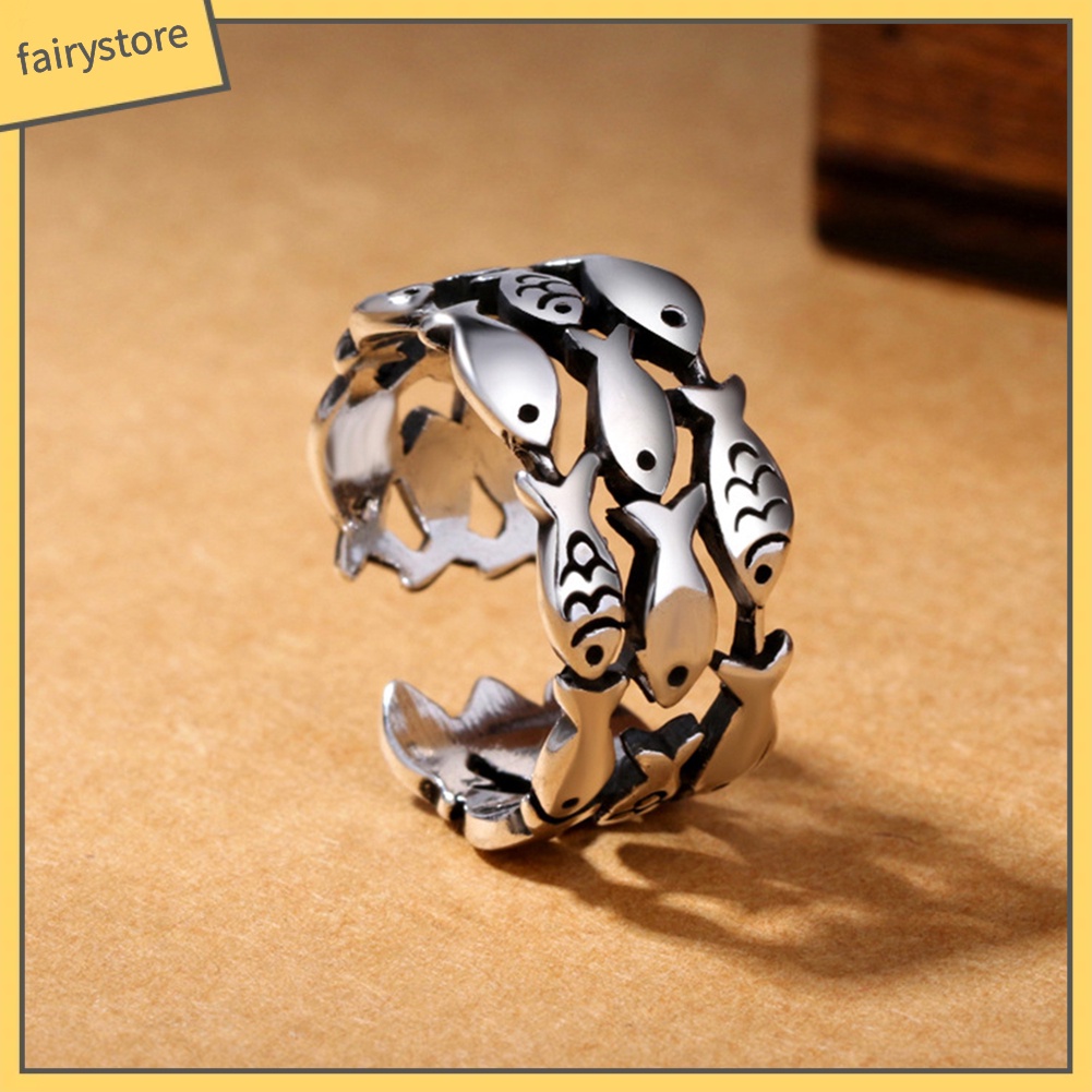 Nhẫn Hở Mạ Bạc Hình Cá Xinh Xắn Cho Nữ