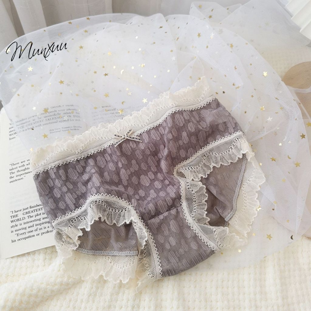 Quần lót nữ ren cao cấp MUNXUU màu pastel ngọt ngào nữ tính, chất liệu mềm mại an toàn kháng khuẩn - QC75