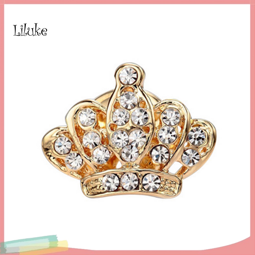 Ghim Cài Áo Hình Vương Miện Đính Đá Nhân Tạo Thời Trang Cho Nữ