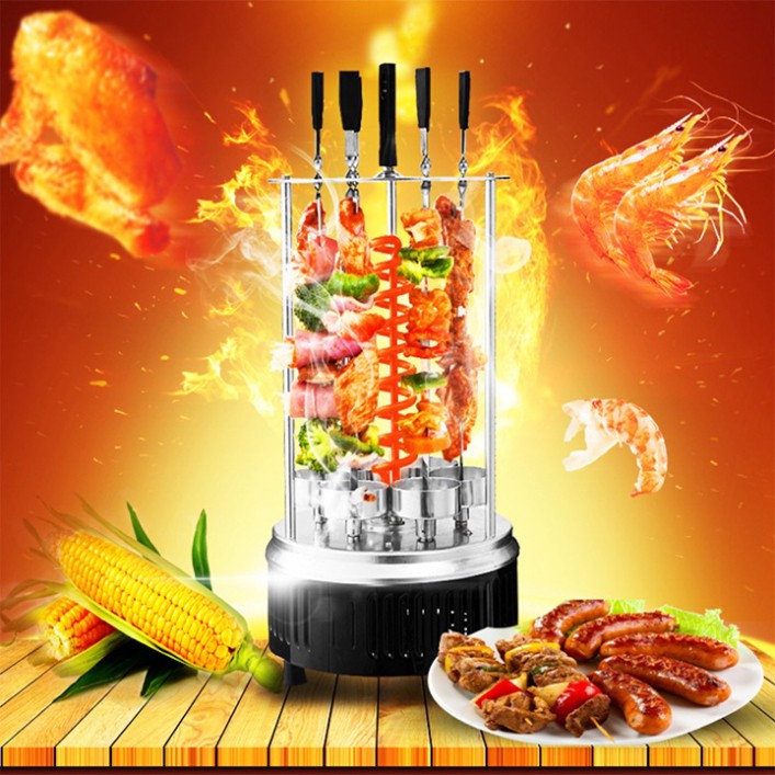 Bếp nướng thịt bbq xiên que quay 360 độ dùng điện 1200W cao cấp SOKANY